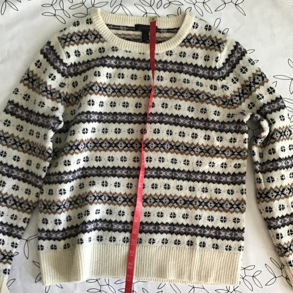 J Crew wool sweater fair isle pattern size medium